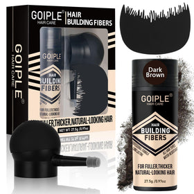 WOZUTUNT front packaging showing dark brown fibers and pump applicator benefit instant coverage