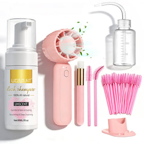 WOZUTUNT front packaging showing complete lash cleansing kit for convenience