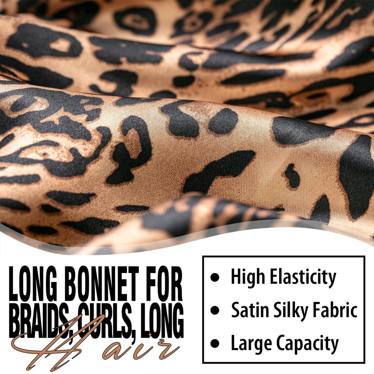 WOZUTUNT bonnet roomy dome containing long braids to prevent flattening and tangles