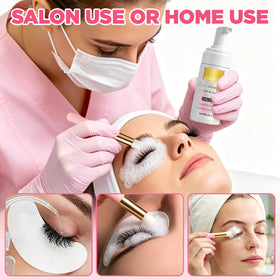 WOZUTUNT lash cleaning demonstration showing technique and results