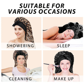 WOZUTUNT bonnet in bedroom setting illustrating nighttime hair protection benefit