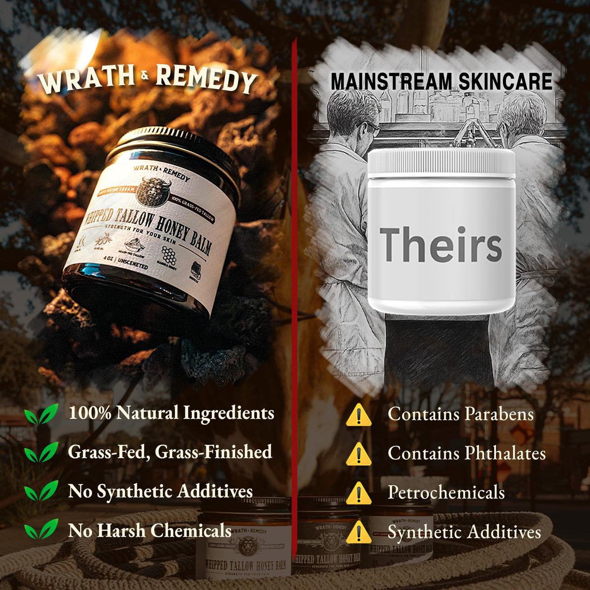 Wrath & Remedy homestead rendering setup emphasizing farm-to-jar quality