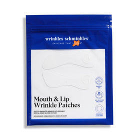 Wrinkles Schminkles front packaging showing two silicone mouth patches and benefits