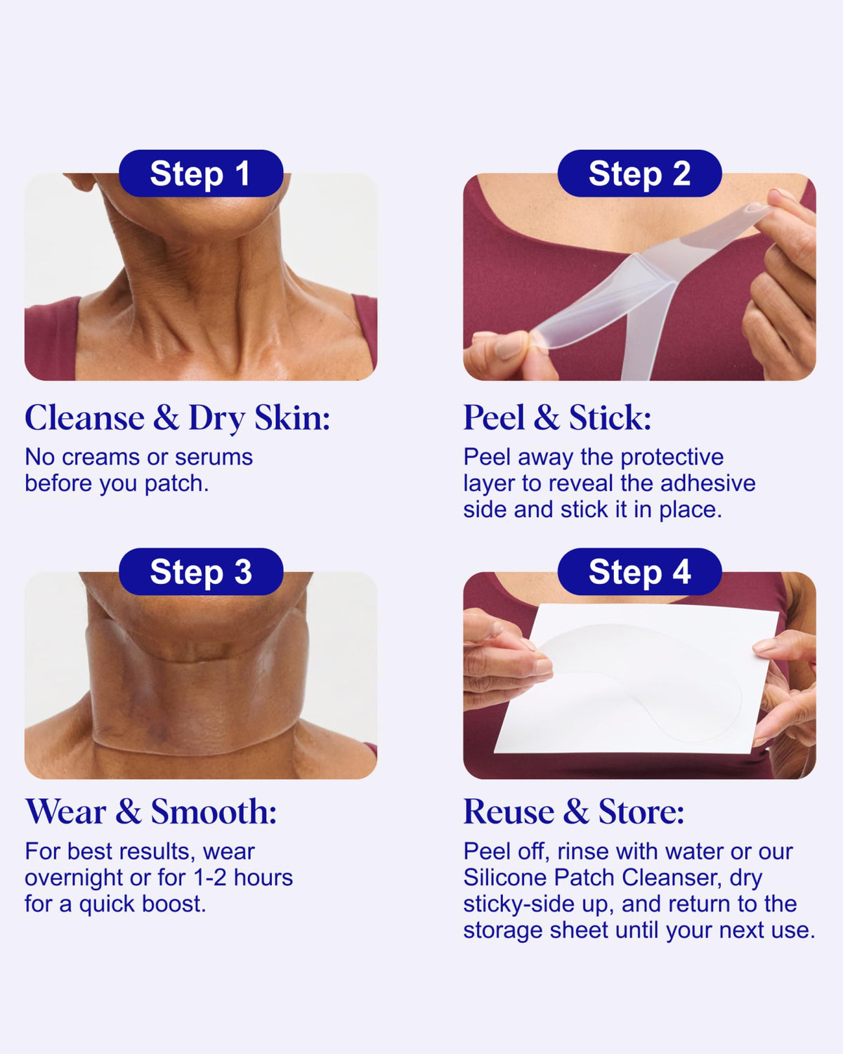 Wrinkles Schminkles patch being washed and stored to preserve adhesiveness benefit