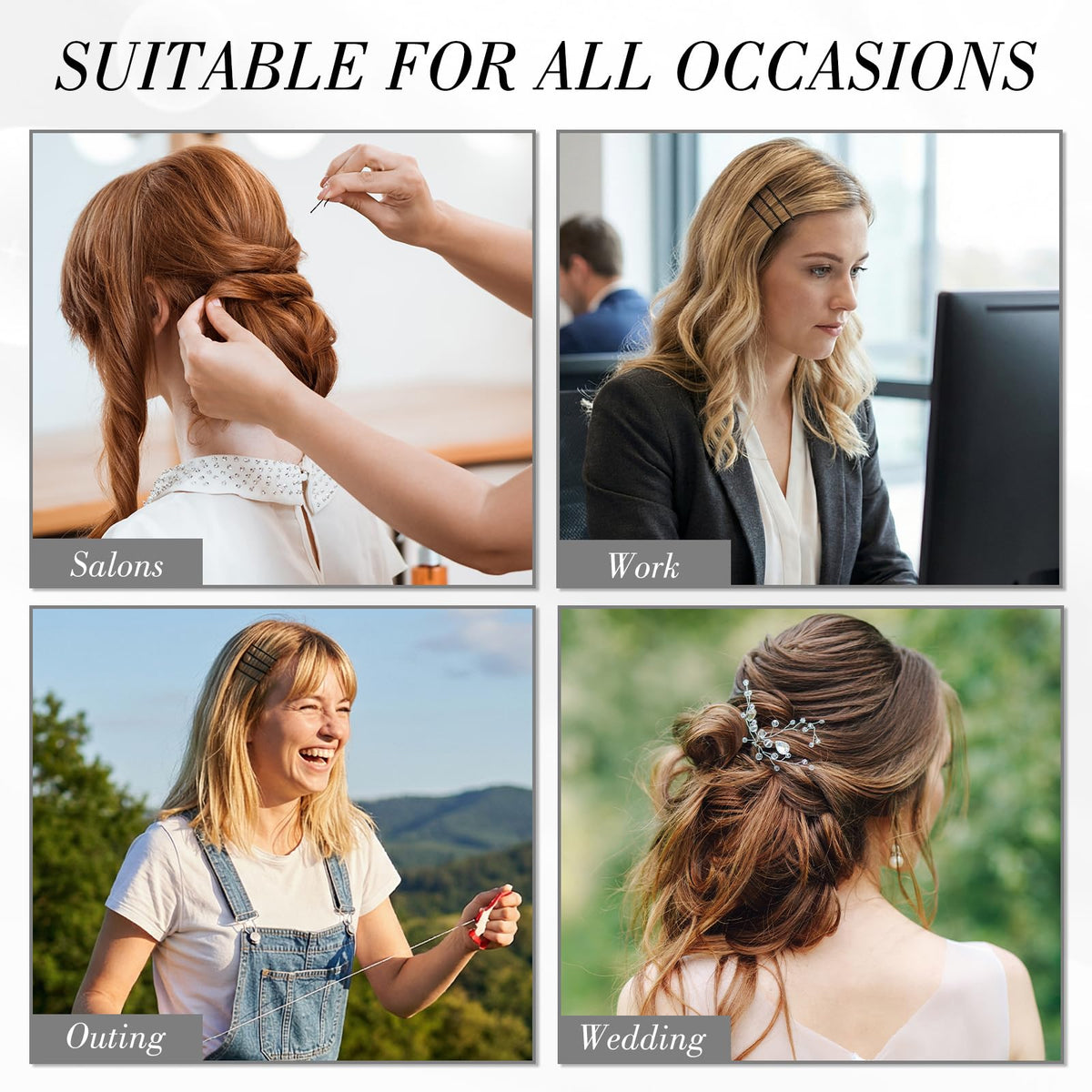 WSICSE lifestyle image of bride updo using pins for wedding-ready look