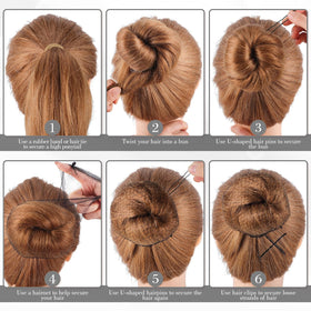 WSICSE pins in use creating a neat bun for long-lasting style