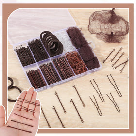 WSICSE size comparison of short and long pins and elastic ties to match hair thickness