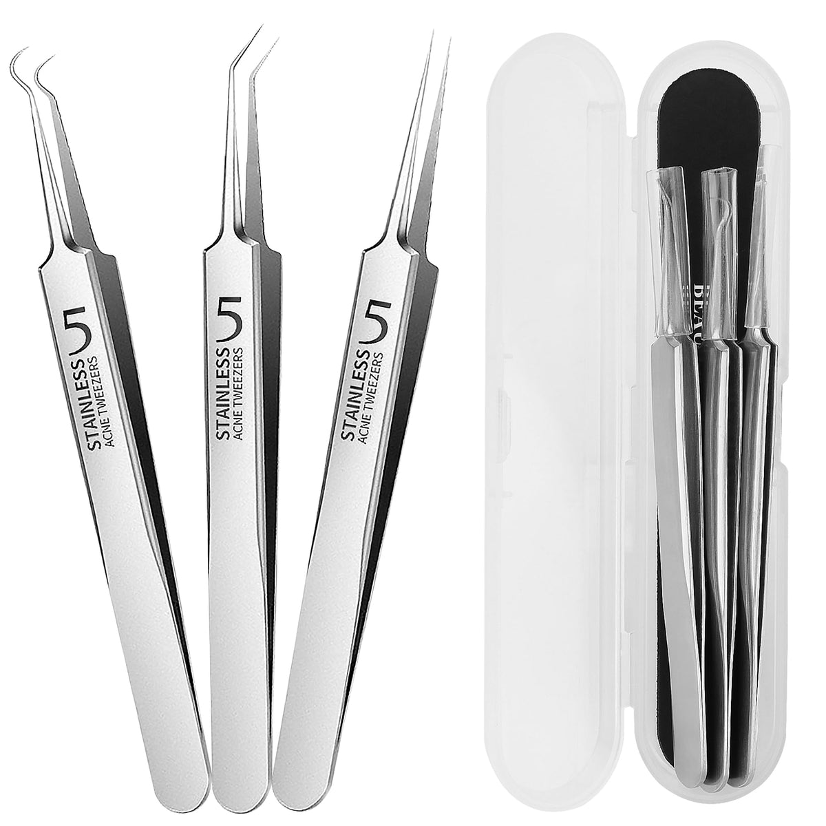 WSYUB four-piece extractor set neatly arranged showing durable stainless steel for precise extractions