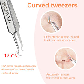 WSYUB hooked blackhead extractor tip close-up offering focused access to nose pores