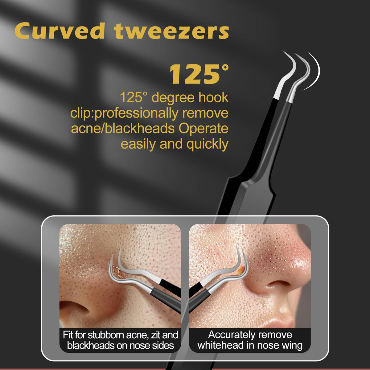 WSYUB oblique tweezer detail showing angled tip for T-zone access
