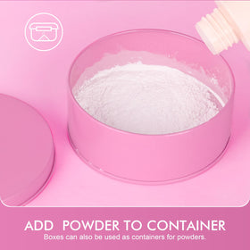 WSYUB open metal tin with puff inside for hygienic powder storage