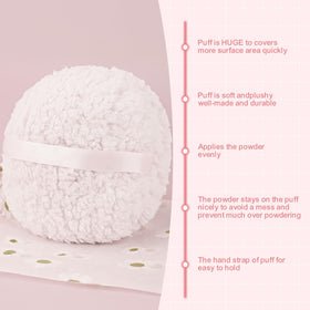 WSYUB puff next to ruler illustrating the full 6 inch size