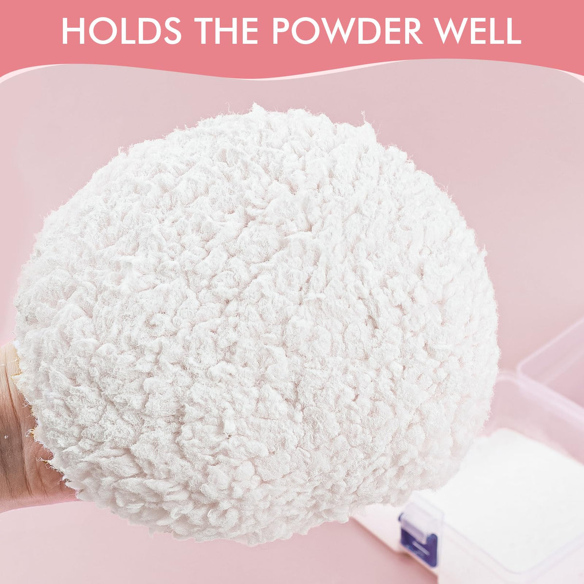 WSYUB puff tucked in a travel bag for hygienic portability