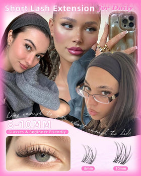 wtvane 8mm and 10mm lashes next to ruler showing accurate sizing benefit