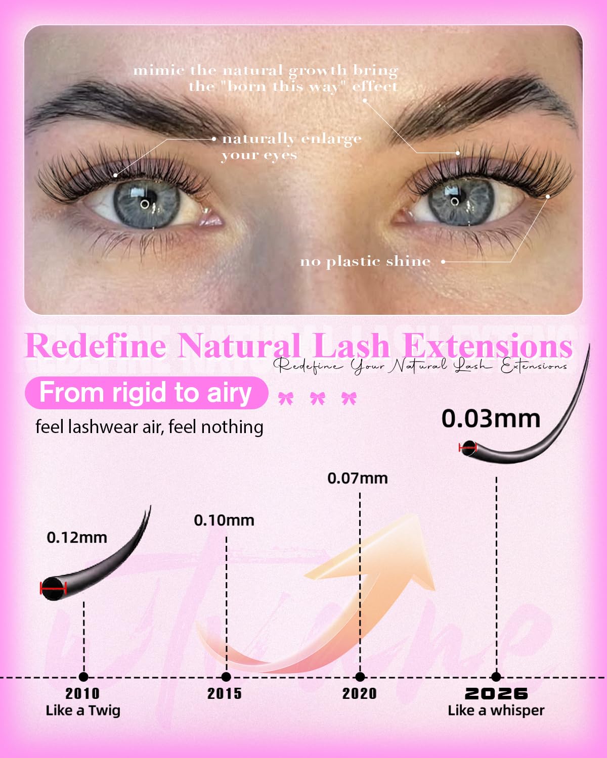 Wtvane lashes in organized tray to preserve shape and hygiene benefit