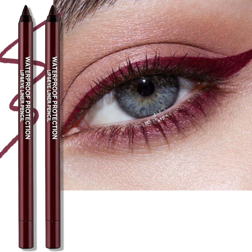Wugbc front packaging showing two burgundy plum pencils and sharpener, clear branding and benefit