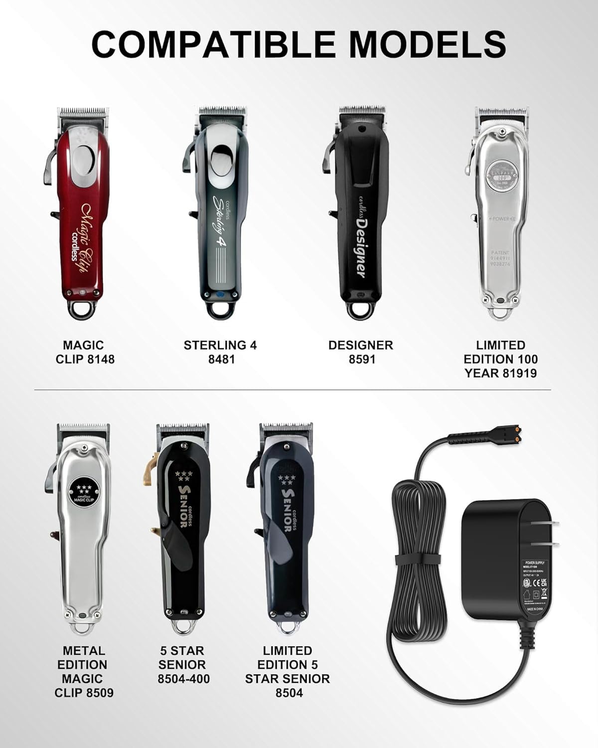 WUKUR charger plug and two-prong detail for secure connection benefit