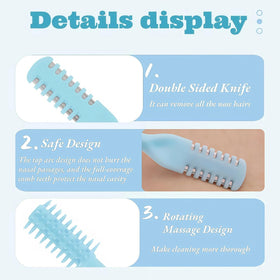 Wulthus detail of integrated cleaning brush clearing cut hair quickly