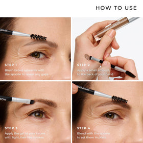 WUNDERBROW angled brush creating hairlike strokes for defined brows