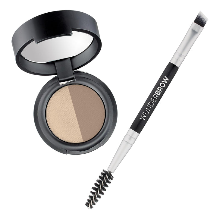 WUNDERBROW compact front view showing sleek packaging and travel benefit