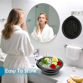 Person using XANGNIER bowl for facial plunge showing quick refresh benefit