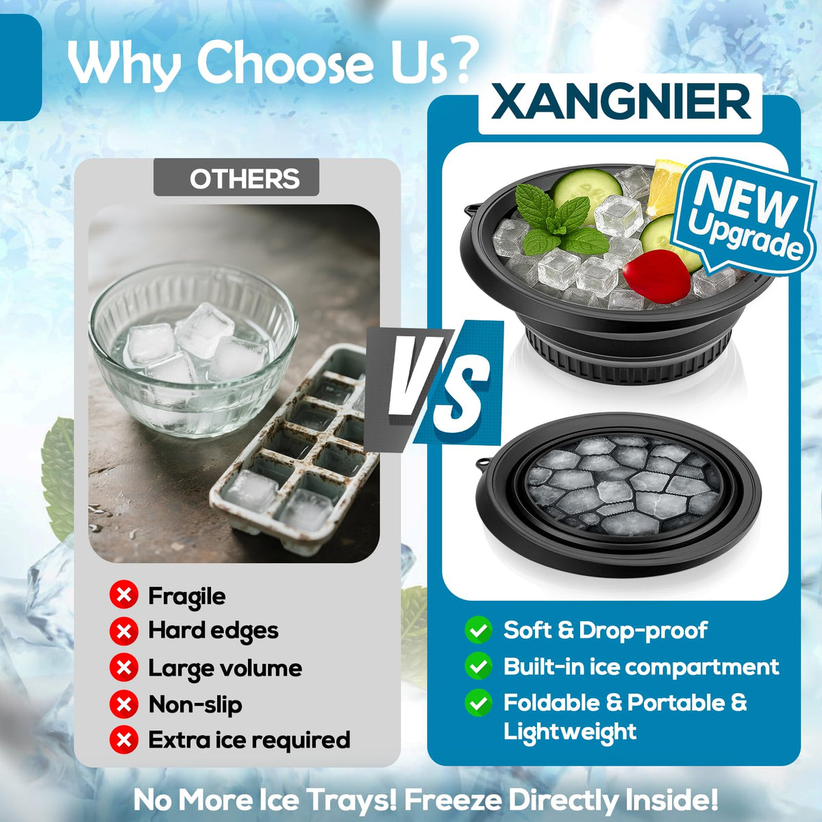 XANGNIER bowl collapsed flat to demonstrate space-saving travel benefit