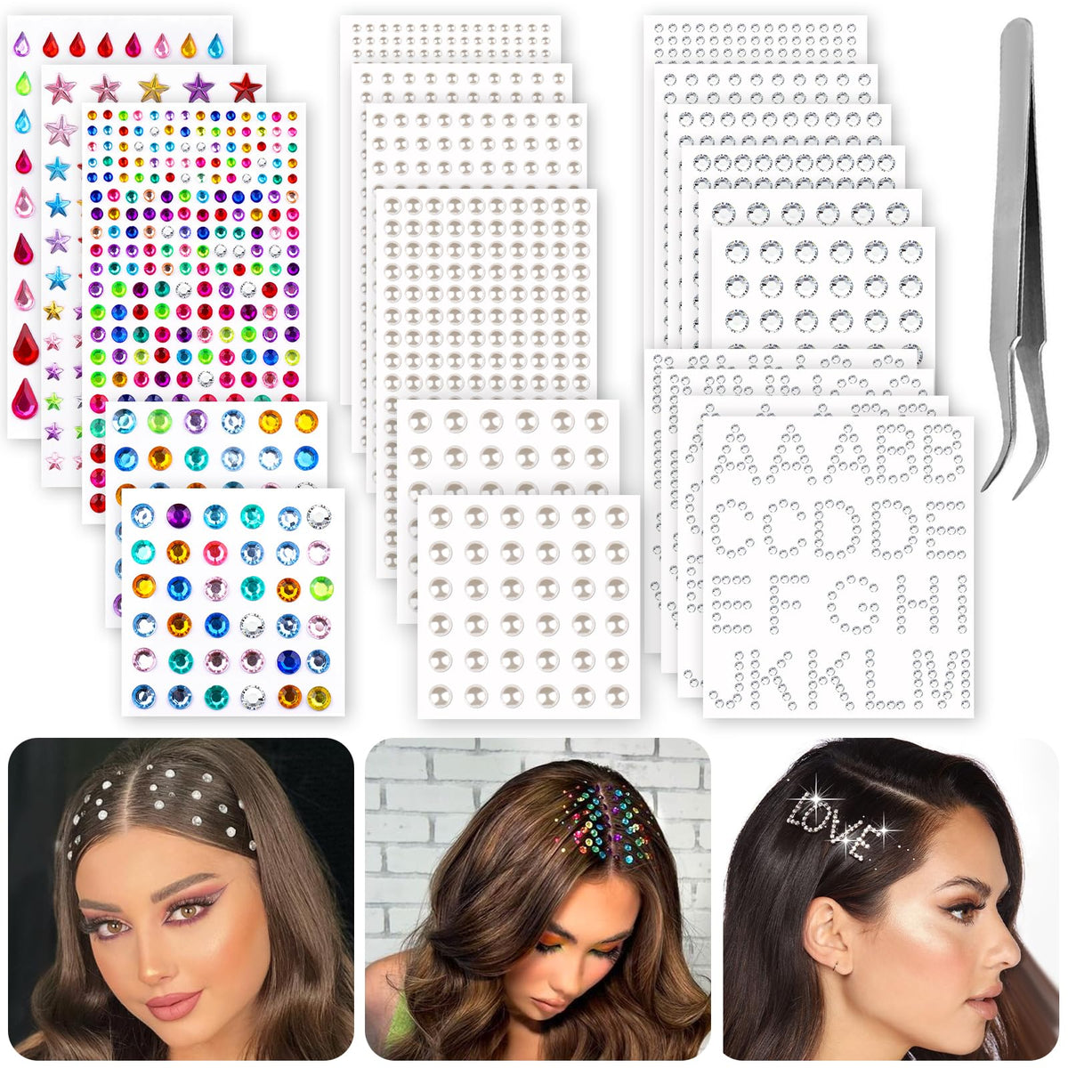 XANGNIER front packaging showing full 2609-piece gem kit and included tweezer for convenience