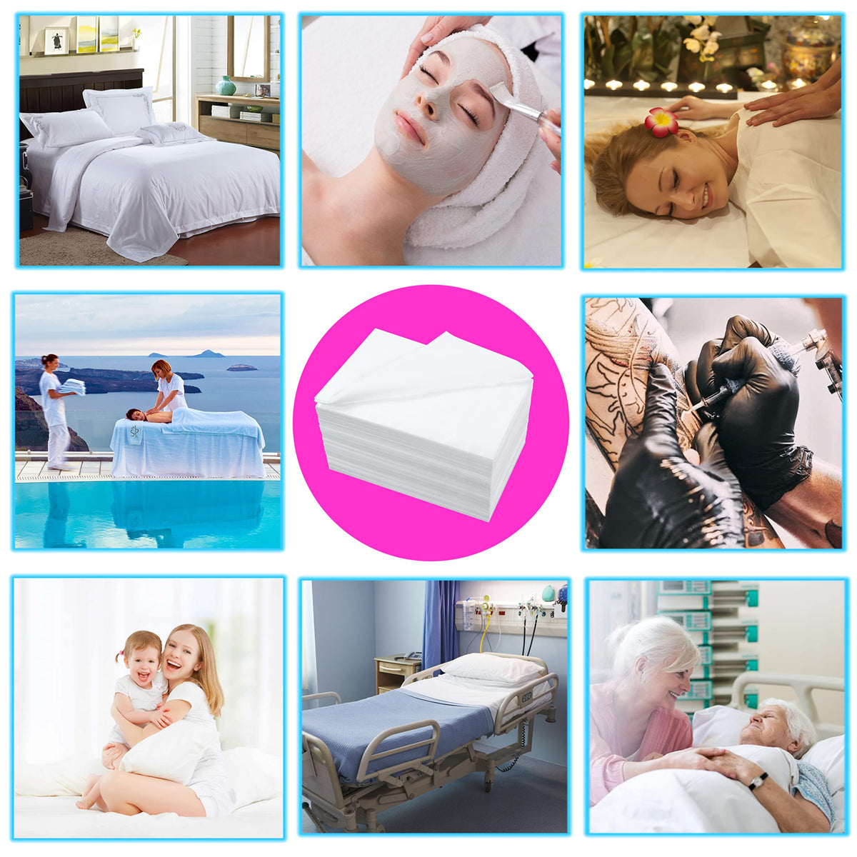 XATUMO sheet in salon setting enabling quick turnover and tidy treatment rooms