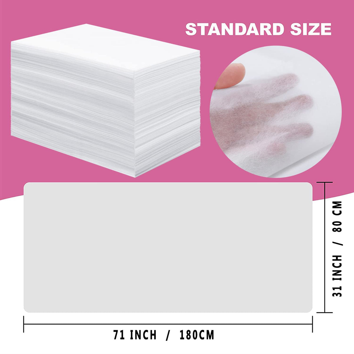 XATUMO sheet next to ruler indicating 31 by 71 inch size for fit clarity