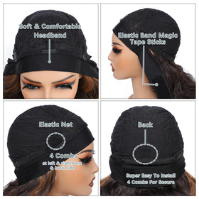 xc coco model putting on wig demonstrating quick put-on-and-go benefit