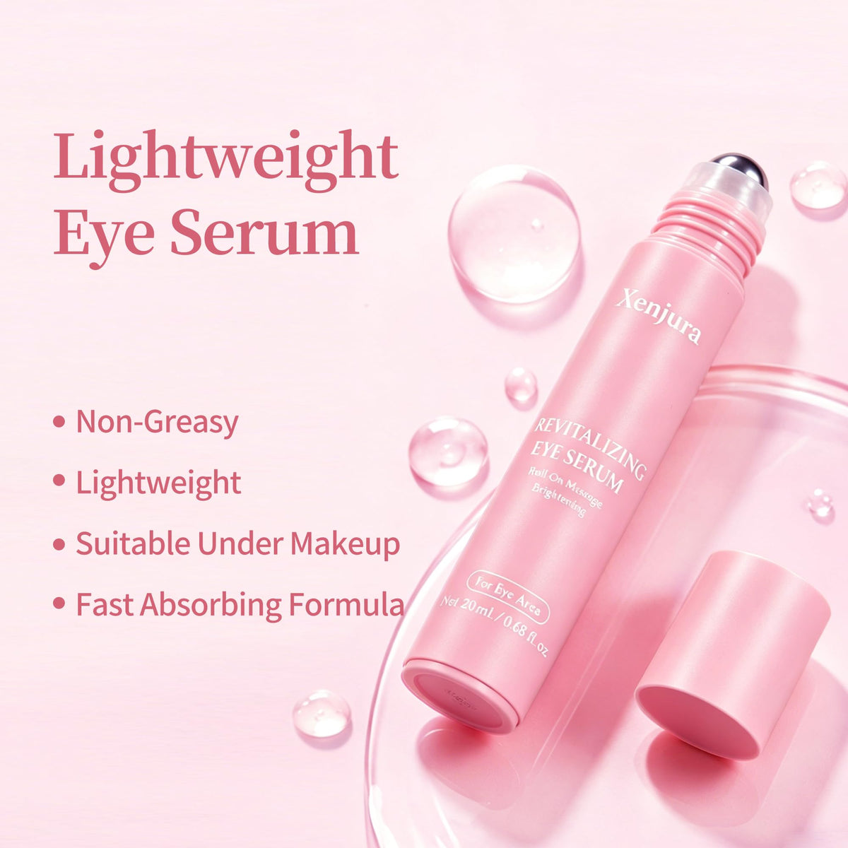 Xenjura 20ml size held in hand to show compact, travel-friendly volume