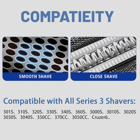 XFP Series 3 32B foil close-up highlighting stainless mesh for gentle skin contact
