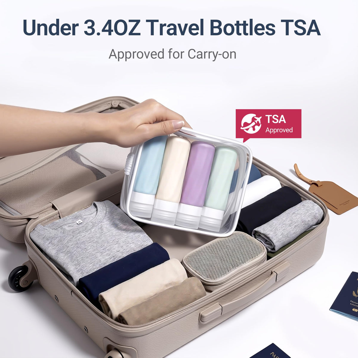 xictuwey bottles on bathroom counter conveying travel-ready styling