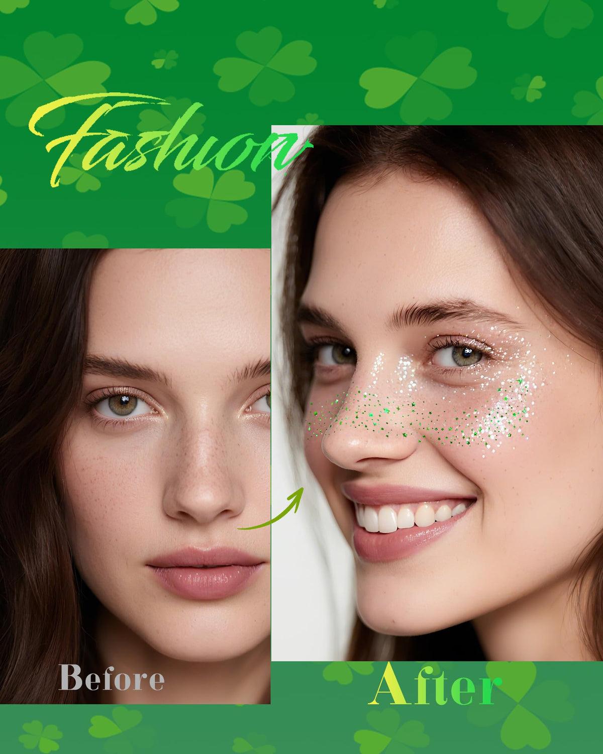XICZH glitter patch applied on cheek for festival look adding instant shine