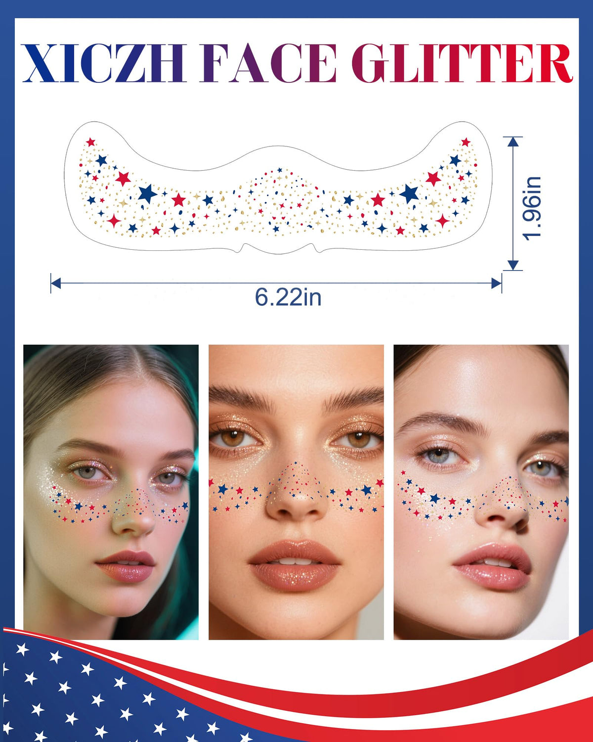 XICZH at concert lifestyle image showing patriotic sparkle for events and nightwear