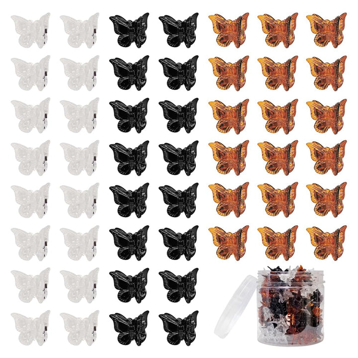 XIEHE front packaging showing 50 assorted butterfly clips and storage benefit