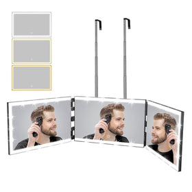 XIGETRAIL front open trifold mirror showing full 360° view and even lighting