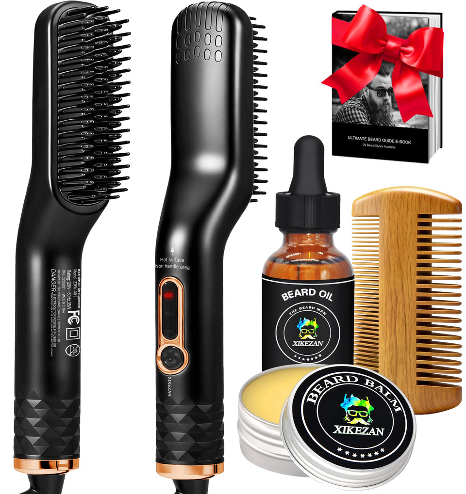 XIKEZAN kit front packaging showing complete beard grooming set and gift-ready presentation