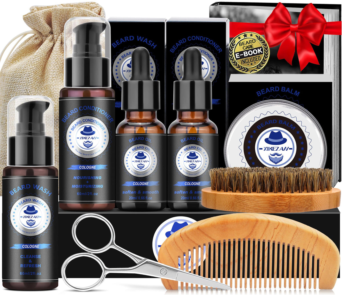 XIKEZAN front packaging showing full beard kit, highlights convenience