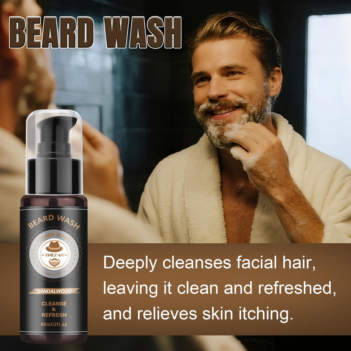 XIKEZAN two sandalwood beard oils, deep nourishment and subtle scent