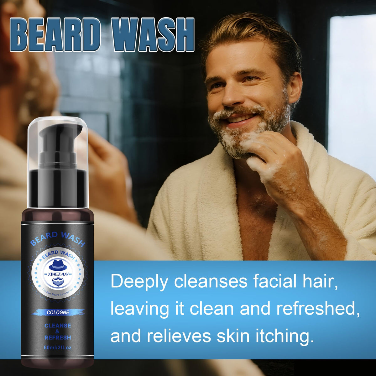 XIKEZAN beard wash and conditioner duo, cleanse and hydrate beard