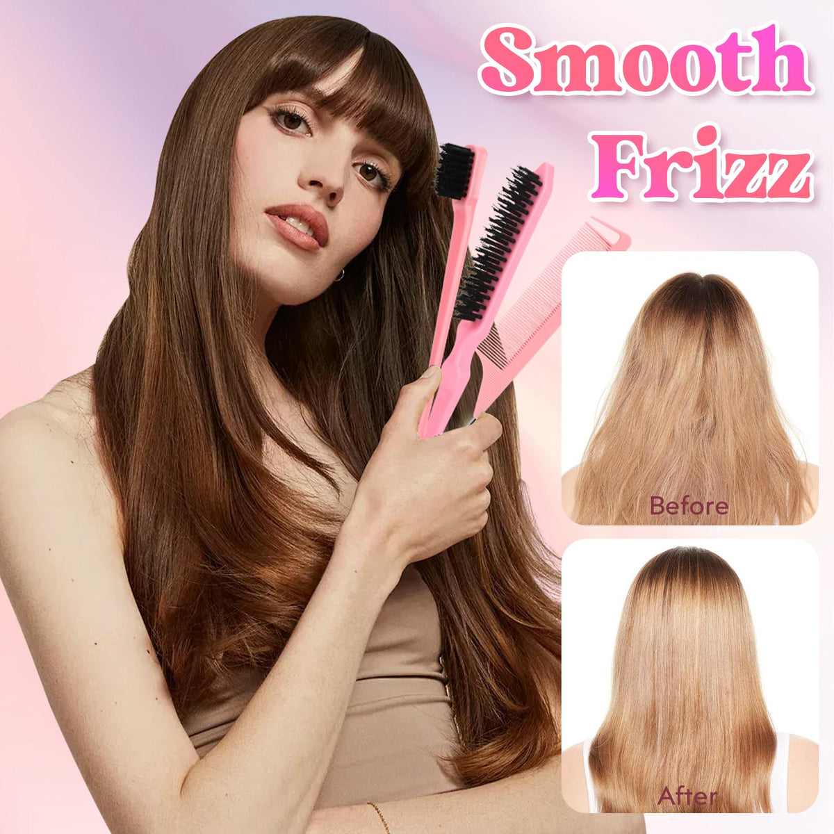 Xinfox rat tail comb parting demo showing fine sectioning for clean edges