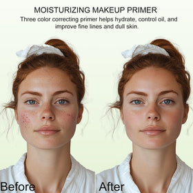 Xiuxixu before and after split face showing tone correction benefit