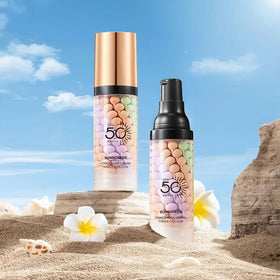 Xiuxixu lifestyle image outdoors with primer applied showing natural-looking protection and glow