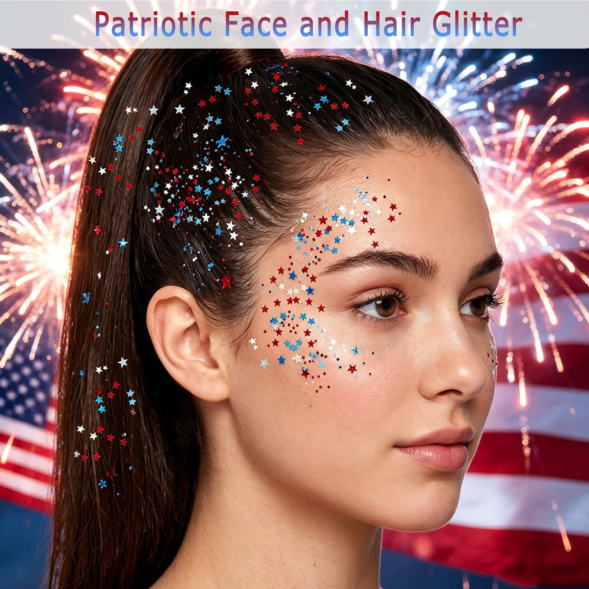 Xiuxixu close-up star holographic glitter texture with iridescent shine
