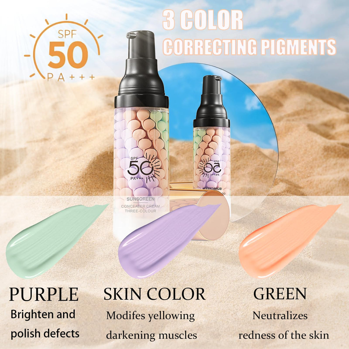 Xiuxixu swirled primer texture closeup revealing color correcting pigments