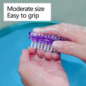 xjinmin brush scrubbing under a fingernail showing effective dirt removal