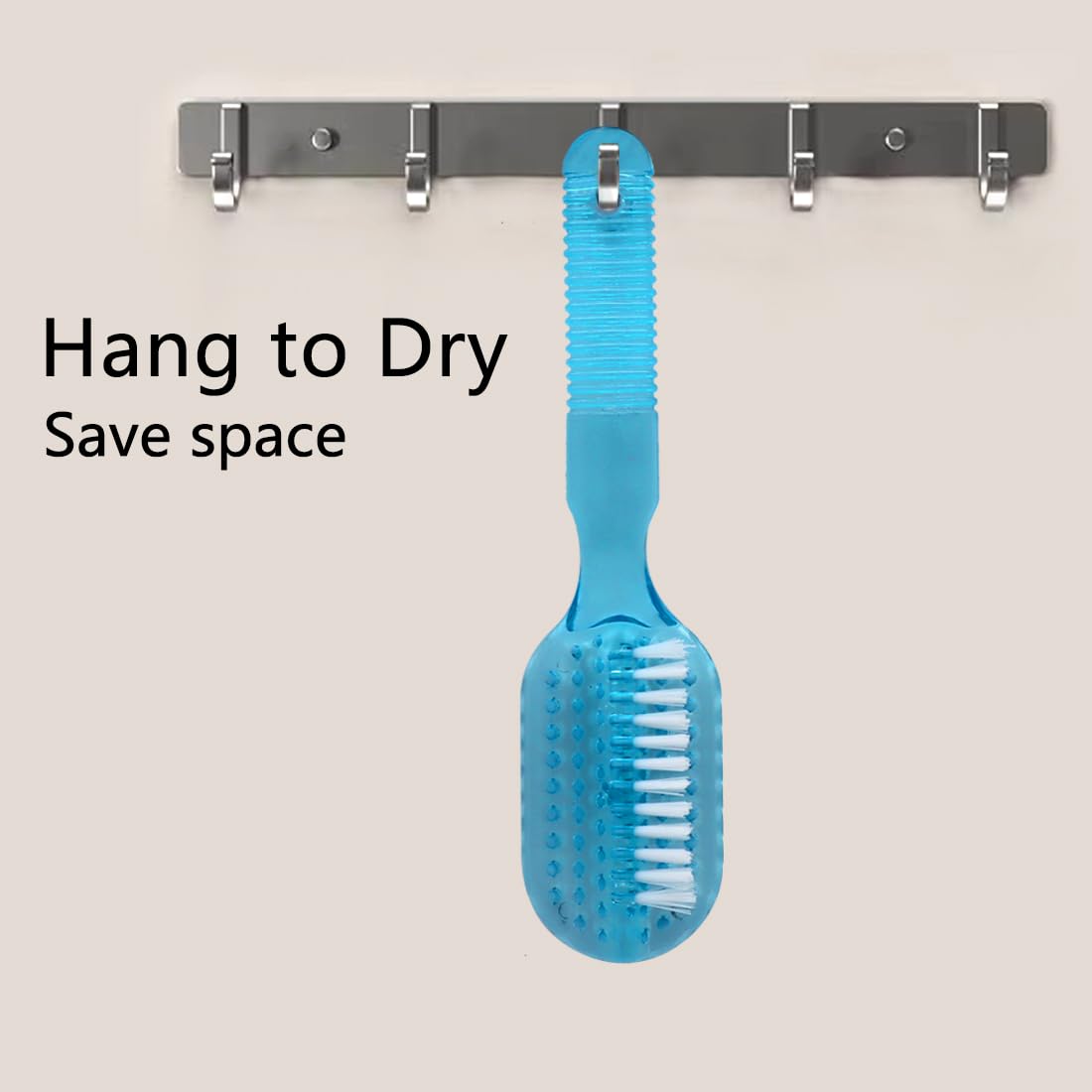 Xjinmin brush hanging by handle loop showing quick drying and storage