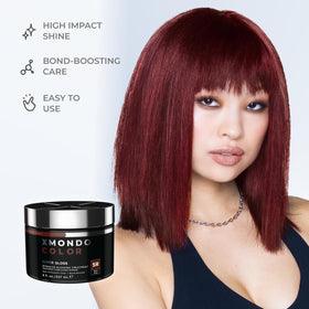 XMONDO applied to hair showing even color deposit and gloss