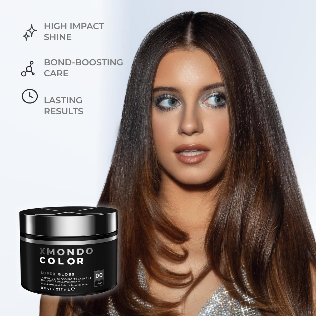 XMONDO applied to wet hair demonstrating easy distribution and coverage